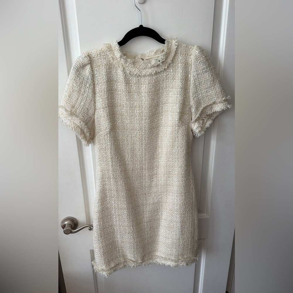 Boutique Cream Tweed Dress